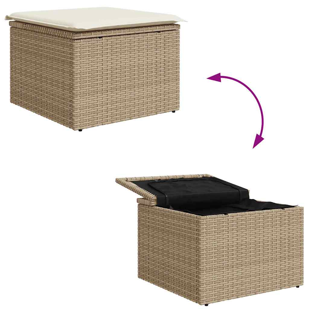 Sofa Sæt 5 stk. Beige og creme polyrattan