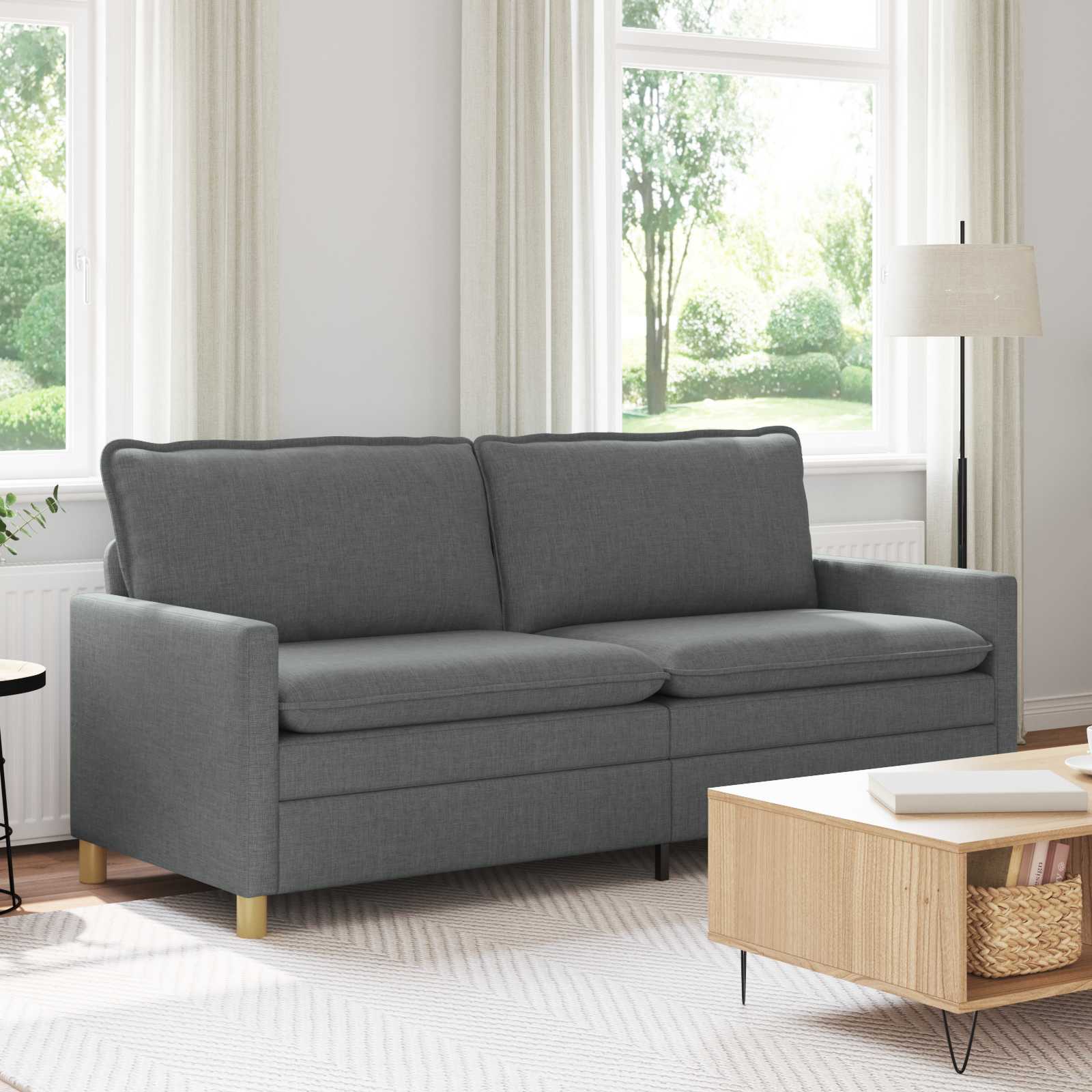 Sofa Mørkegrå 196 x 81 x 87,5 cm Stof