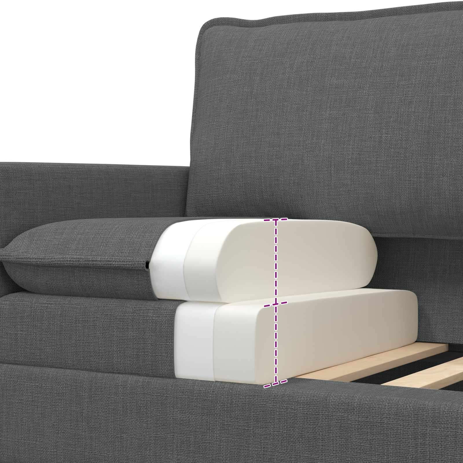 Sofa Mørkegrå 196 x 81 x 87,5 cm Stof