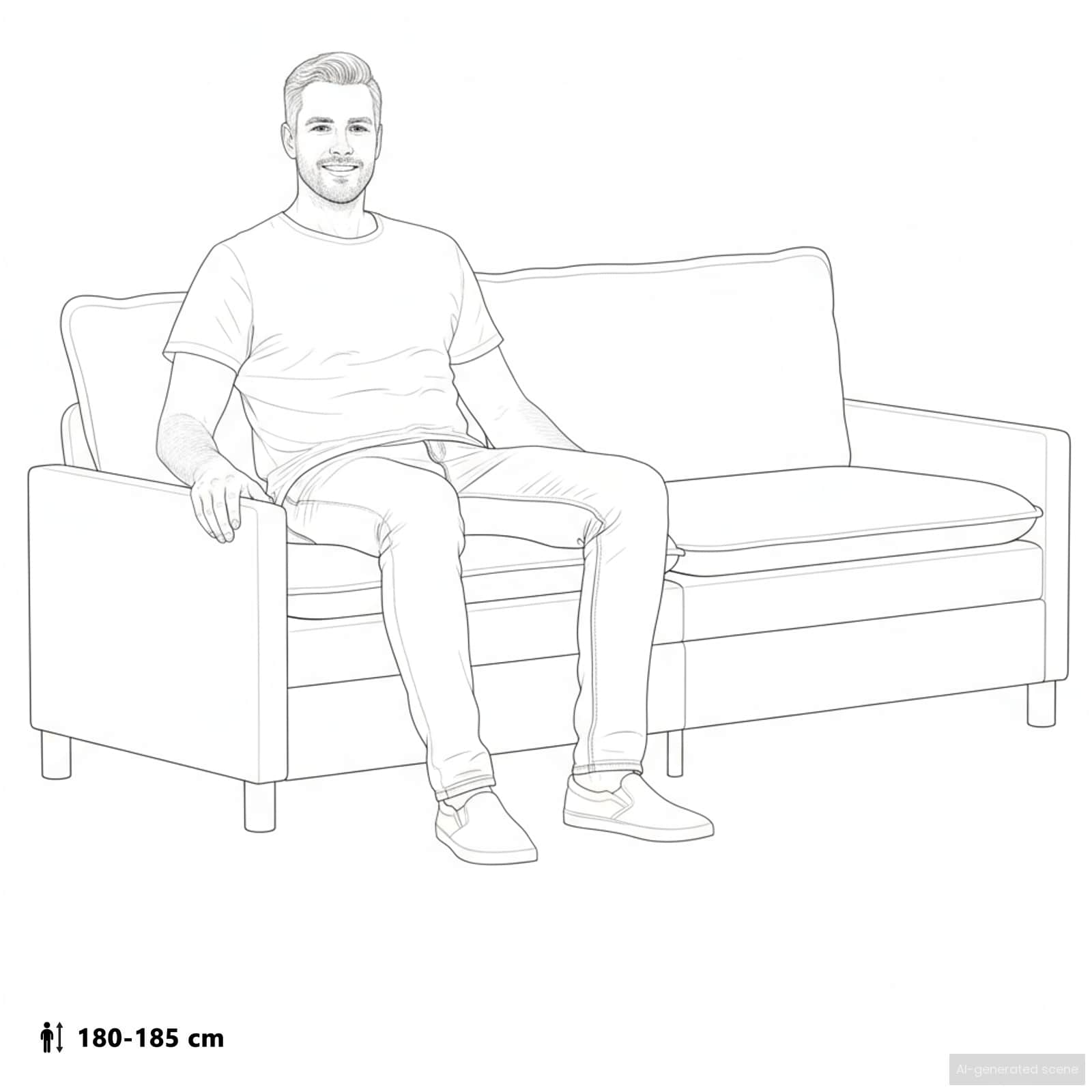 Sofa Mørkegrå 196 x 81 x 87,5 cm Stof