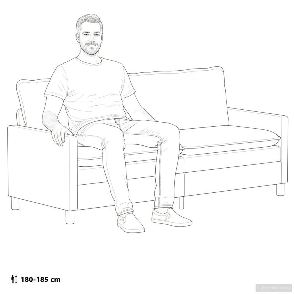 Sofa Sort 196 x 81 x 87,5 cm Stof