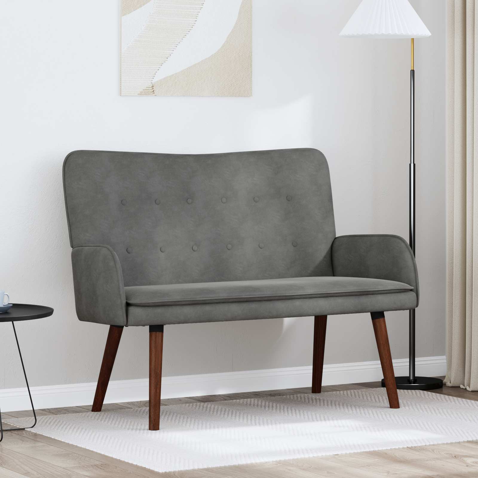 2-personers sofa Mørkegrå 115 x 61 x 87 cm Fløjl