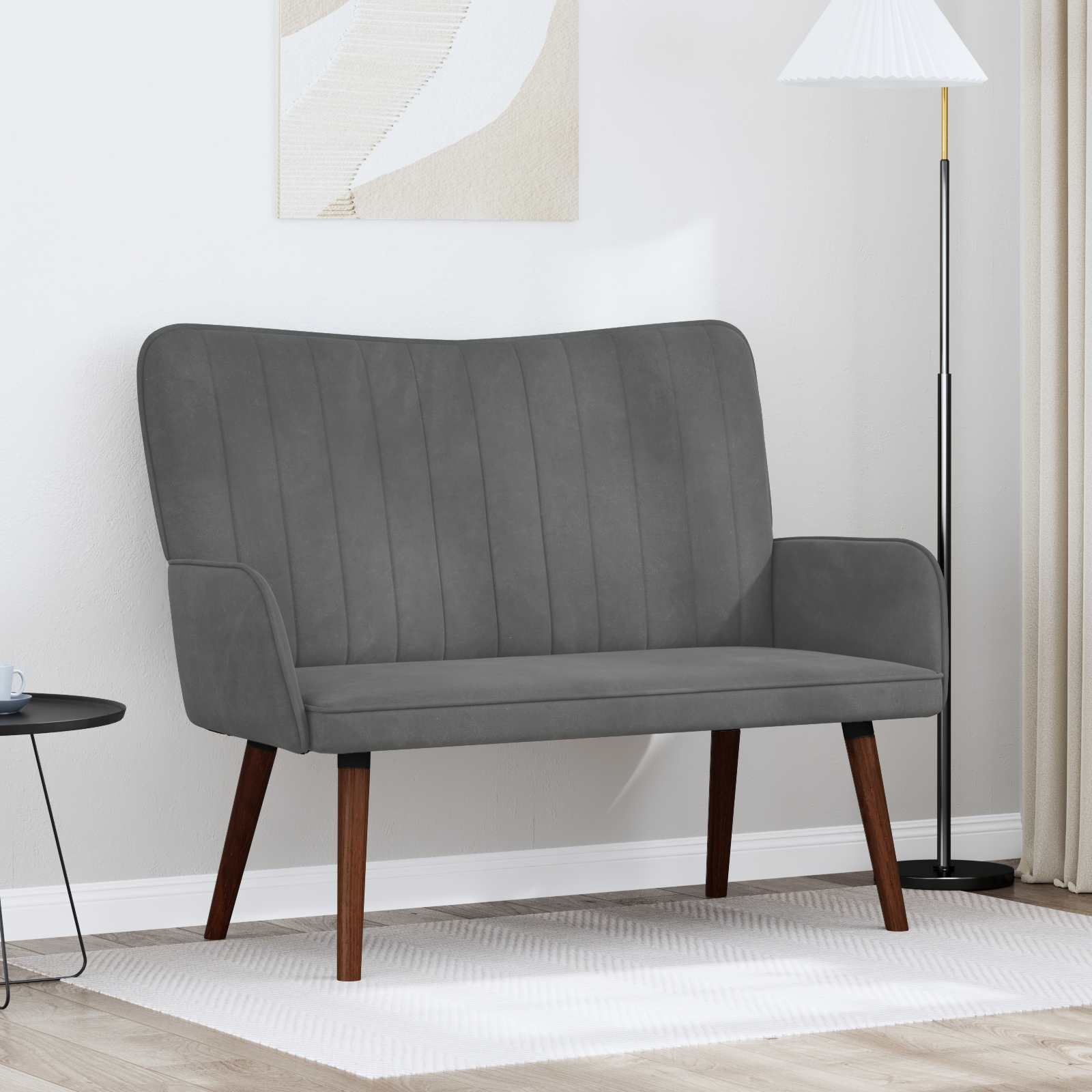 2-personers sofa Mørkegrå 115 x 61 x 87 cm Fløjl