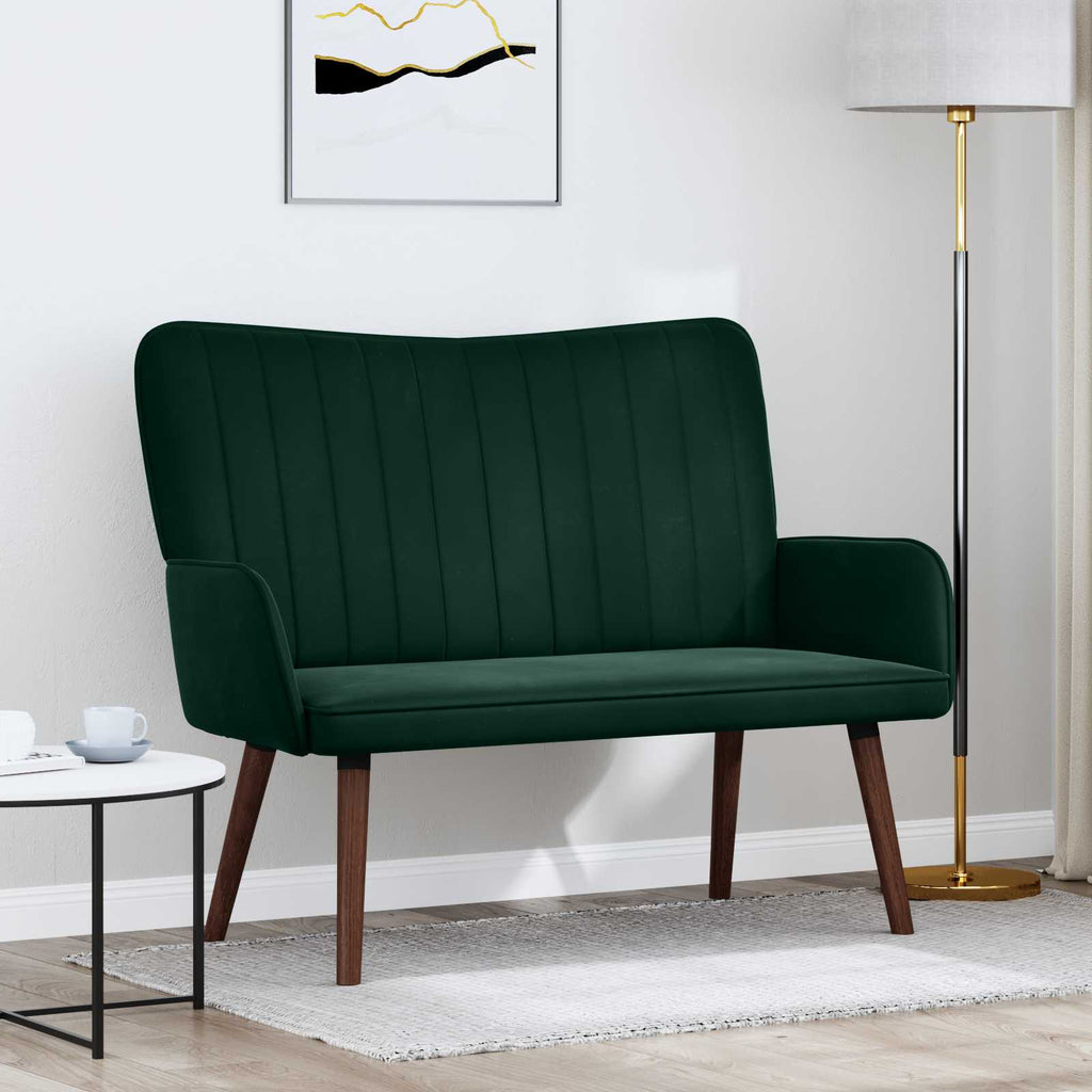 2-personers sofa Mørkegrøn 115 x 61 x 87 cm Fløjl