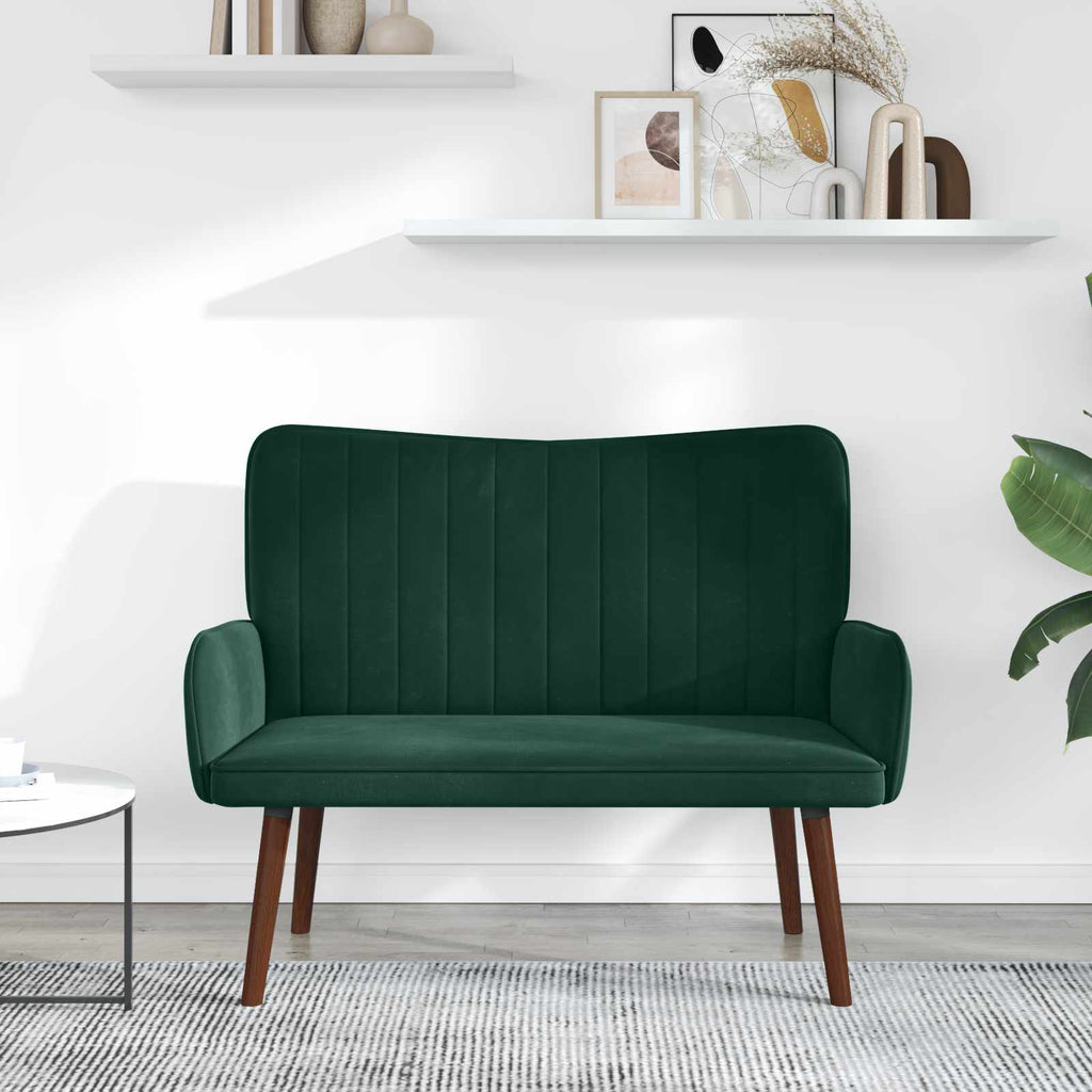 2-personers sofa Mørkegrøn 115 x 61 x 87 cm Fløjl