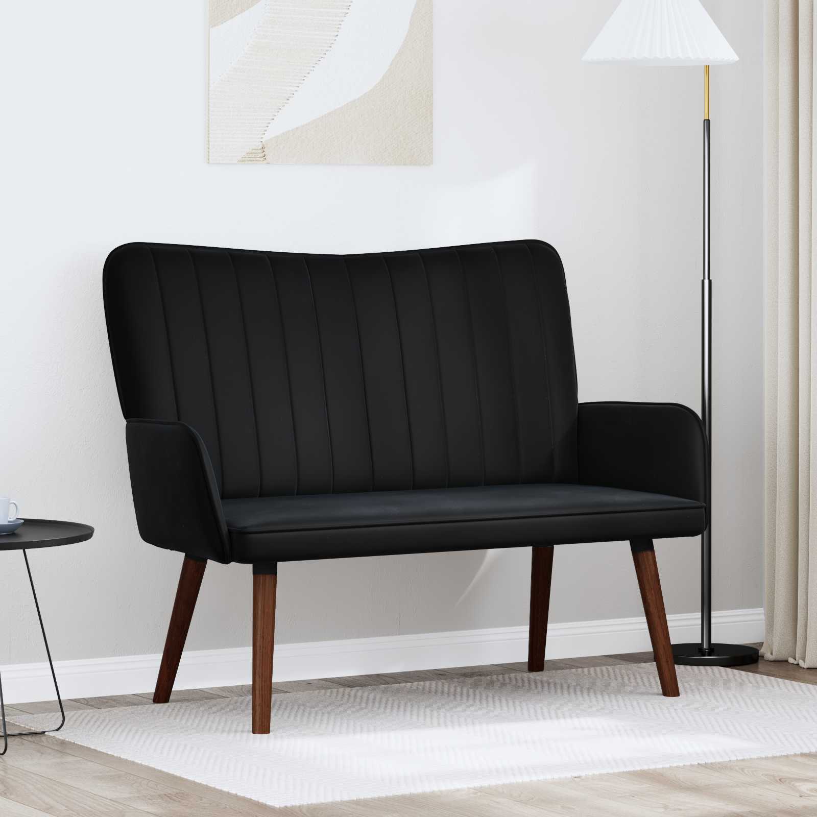 2-personers sofa Sort 115 x 61 x 87 cm Fløjl