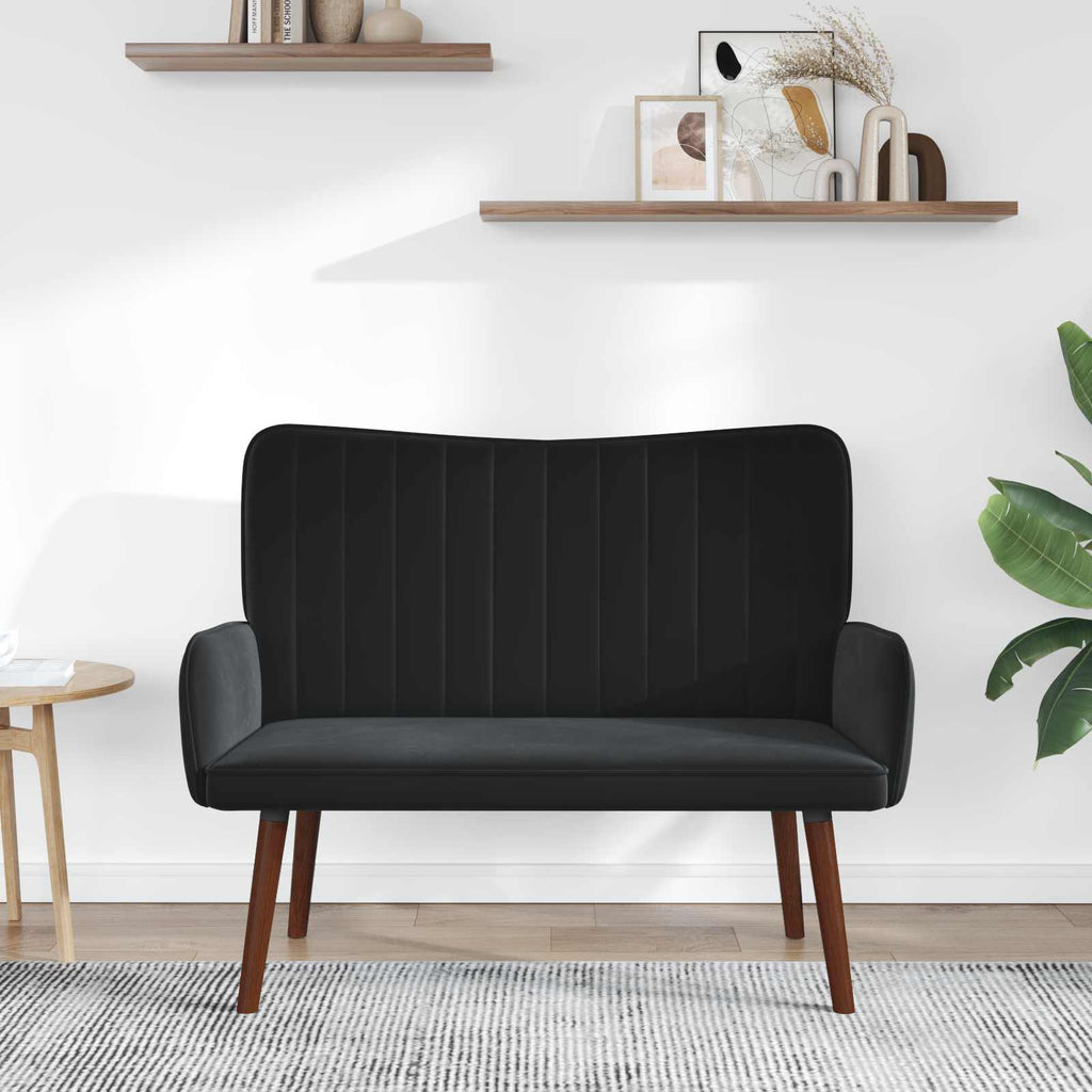 2-personers sofa Sort 115 x 61 x 87 cm Fløjl